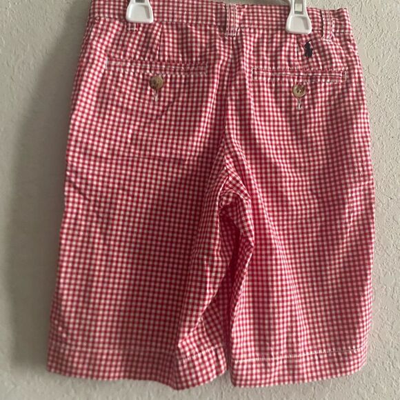 Polo Ralph Lauren Red White Checkered Gingham Boy Shorts Size 7 Preppy - Picture 2 of 3